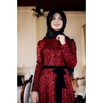 Pınar Şems - Laminasyon Elbise - Kırmızı